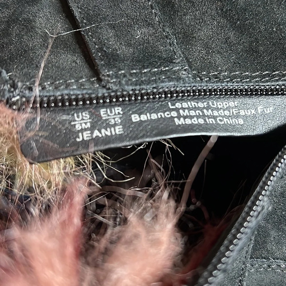 Sam Edelman Jeanie Black Suede Faux Fur Boots Size 5M - Picture 8 of 10